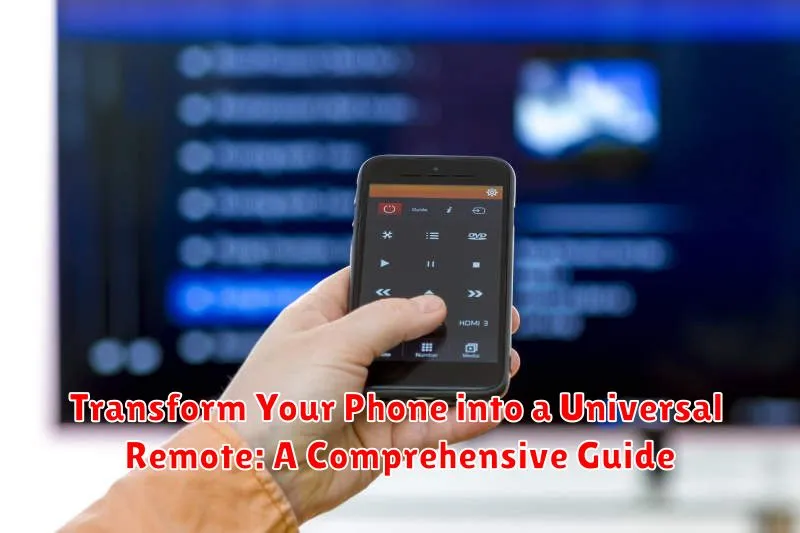Transform Your Phone into a Universal Remote: A Comprehensive Guide